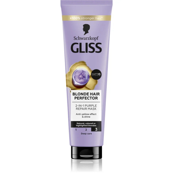  Schwarzkopf Gliss Blonde Hair Perfector Maschera Rigenerante Per Capelli Per Capelli Decolorati O Con Mèches 150 Ml 
