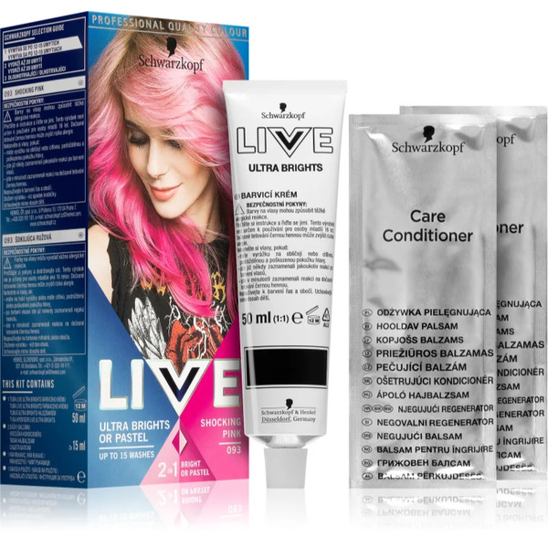 Schwarzkopf Live Ultra Brights Or Pastel Tinta Semipermanente Per Capelli Colore 093 Shocking Pink 1 Pz 
