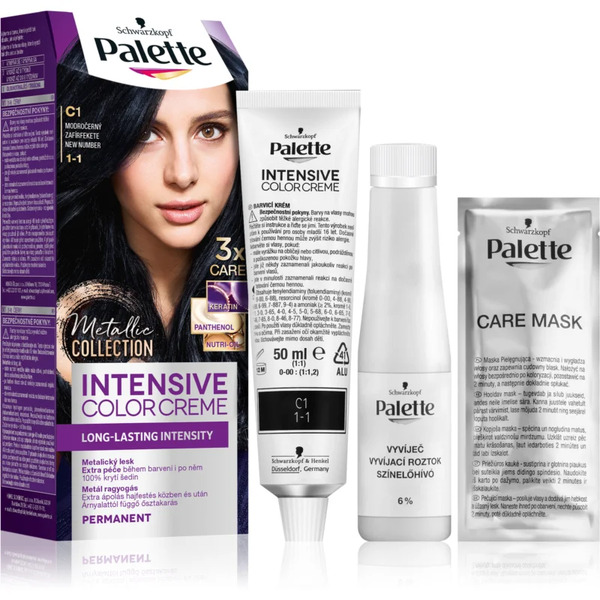  Schwarzkopf Palette Intensive Color Creme Tinta Permanente Per Capelli Colore 1-1 C1 Blue Black 1 Pz 
