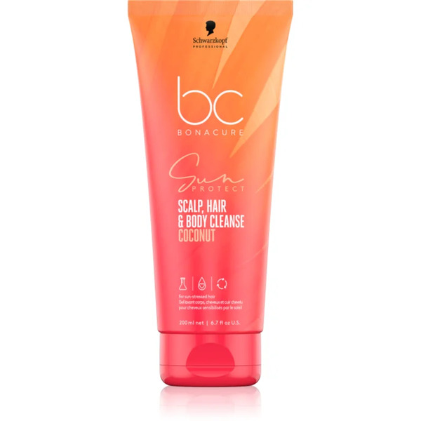  Schwarzkopf Professional Bc Bonacure Sun Protect Scalp, Hair & Body Cleanse Gel Doccia 2 In 1 200 Ml 