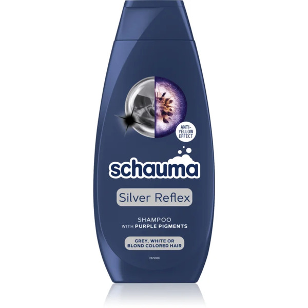  Schwarzkopf Schauma Silver Reflex Shampoo Anti-giallo Per Capelli Schiariti, Con Meches Biondo Freddo 400 Ml 