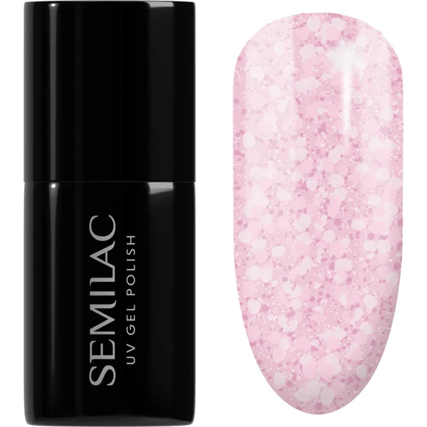  Semilac Uv Hybrid Crushed_ice Smalto Gel Per Unghie Con Lampada Uv/led Colore 491 Strawberry Ice 7 Ml 