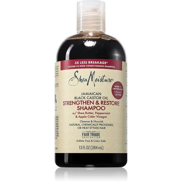  Shea Moisture Jamaican Black Castor Oil Strengthen & Restore Shampoo Rinforzante Per Capelli Ricci 384 Ml 