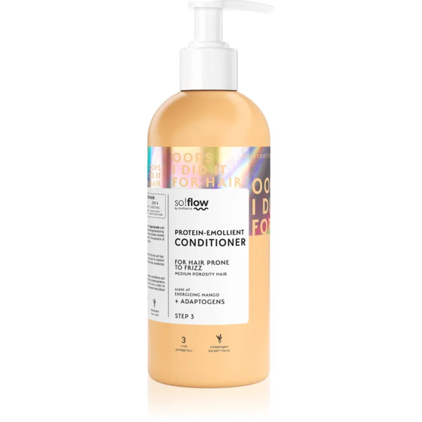  So!flow Medium Porosity Hair Protein-emollient Conditioner Balsamo Idratante E Lisciante Contro I Capelli Crespi 400 Ml 