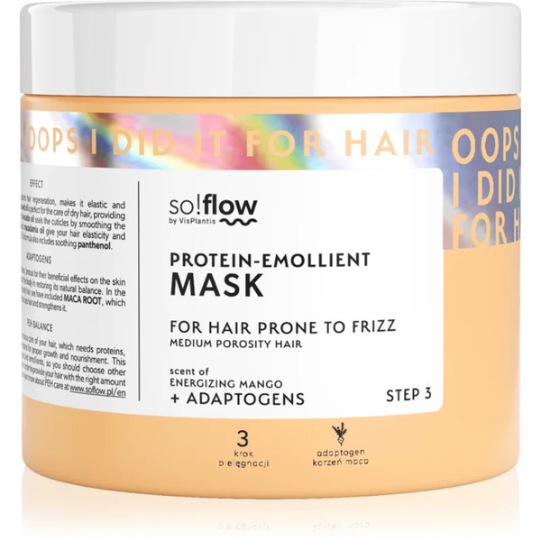  So!flow Medium Porosity Hair Protein-emollient Mask Maschera Per Capelli Contro I Capelli Crespi 400 Ml 