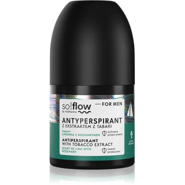  So!flow Men Antiperspirant Antitraspirante Roll-on Per Uomo Tobacco Extract Scent Of Lime With Rosemary 50 Ml 