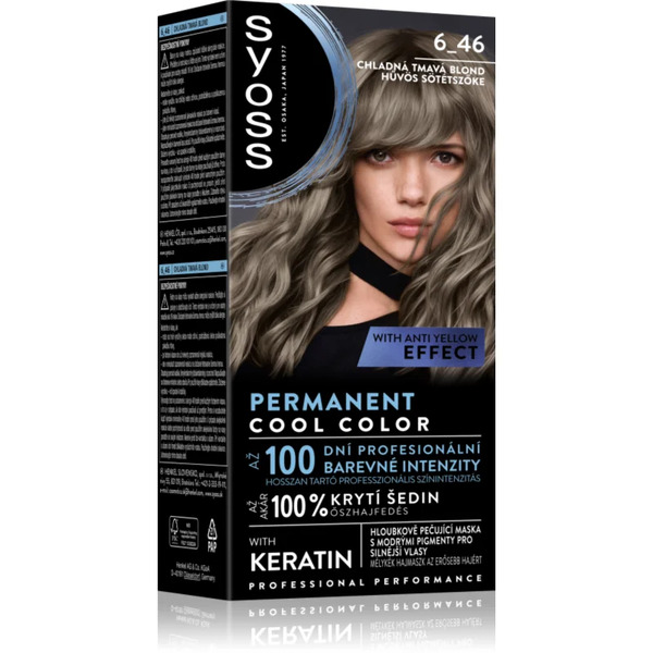  Syoss Permanent Cool Color Tinta Permanente Per Capelli Con Un Sottotono Freddo Colore 6_46 Cool Dark Blond 1 Pz 