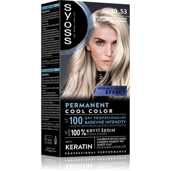  Syoss Permanent Cool Color Tinta Permanente Per Capelli Con Un Sottotono Freddo Colore 10_53 Cool Light Blond 1 Pz 