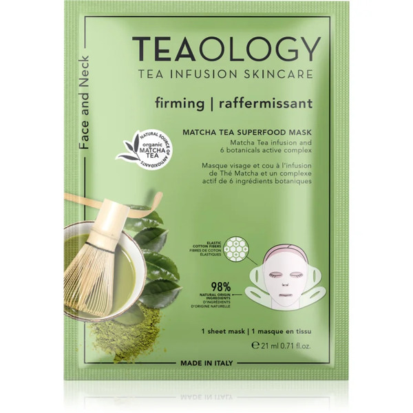  Teaology Matcha Tea Superfood Mask Maschera Rassodante In Tessuto Per Il Contorno Viso Con Matcha 1 Pz 