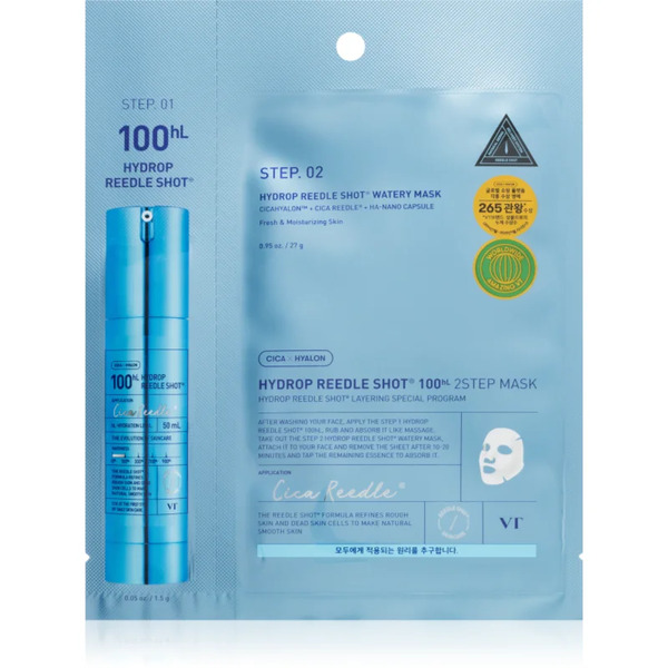  Vt Cosmetics Hydrop Reedle Shot 100hl 2 Step Mask Maschera Idratante Intensiva Per Il Trattamento Bifasico Della Pelle 28.5 G 