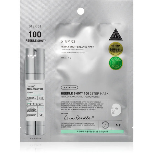  Vt Cosmetics Reedle Shot 100 2-step Mask Maschera Rigenerante Intensa Per Il Trattamento Bifasico Della Pelle 26.5 G 