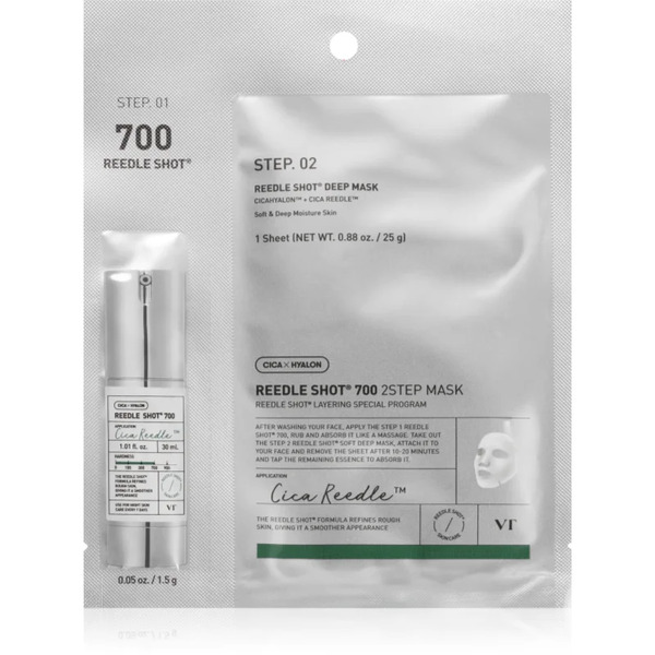  Vt Cosmetics Reedle Shot 700 2-step Mask Maschera Rigenerante Intensa Per Il Trattamento Bifasico Della Pelle 26.5 G 