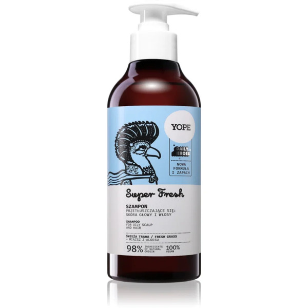  Yope Daily Heroes Fresh Shampoo Fresh Grass Shampoo Rinfrescante Per Capelli E Cuoio Capelluto Grassi 300 Ml 