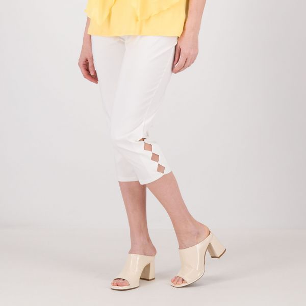  Nina Leonard Pantaloni Cropped In Tessuto Stretch 