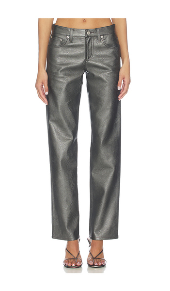  Agolde Low Rise Slim Pants In Metallic Silver, Grey. Taglia 23. Also In 24, 25, 26, 27, 28, 29, 30, 33, 34. 