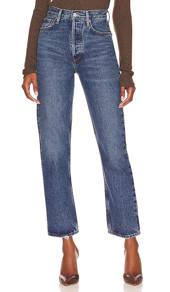  Agolde 90's Pinch Waist Jeans In Denim-dark. Taglia 23. Also In 24, 25, 26, 27, 28, 29, 30, 31, 32, 34, 33. 