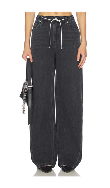  Alexander Wang Balloon Jogger Jeans With Crystal Drawcord In Black. Taglia 24. Also In 25, 26, 27. 