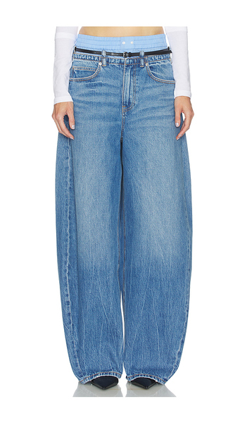  Alexander Wang Prestyle Blow Up Jeans With Leather Belt And Boxer In Blue. Taglia 24. Also In 25, 26, 27, 28. 