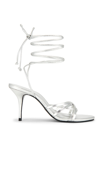  Black Suede Studio Tally 80 Sandal In Metallic Silver, Grey. Taglia 36. Also In 37, 37.5, 38, 39. 