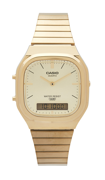  Casio Aq240 Series Watch In Metallic Gold. 