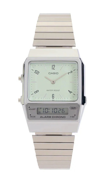  Casio Aq800 Series Watch In Metallic Silver. 