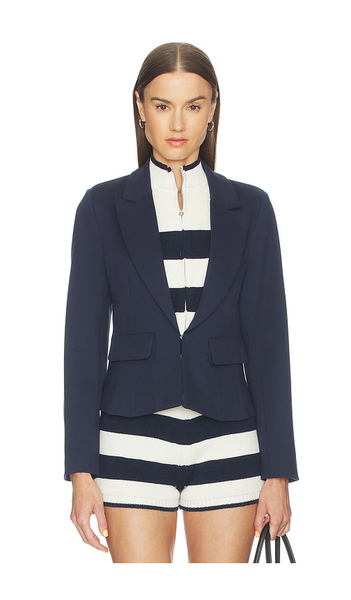  Central Park West Chelsea Rugby Stripe Sweater Dickey Jacket In Navy. Taglia S. Also In Xs, M, L, Xl. 