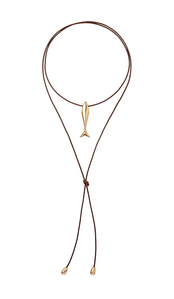  Eliou Minnow Wrap Necklace In Metallic Gold. 
