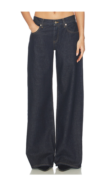  Frame X Alexandra Leclerc The Leo Low Rise Baggy Jean In Blue. Taglia 25. Also In 23, 27, 28, 29, 34. 