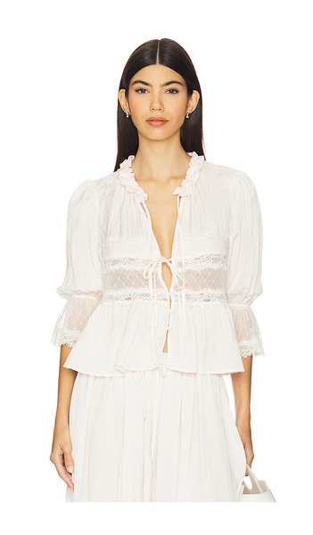  Free People X Intimately Fp Forever Young Bed Jacket In White Alyssum In Ivory. Taglia S. Also In M, L, Xl. 