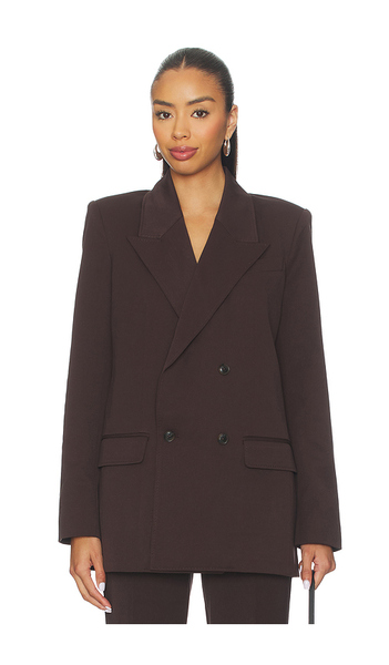  Good American Essential Suiting Oversized Blazer In Chocolate. Taglia Xs. Also In S, M, L, Xxxxl/4x. 