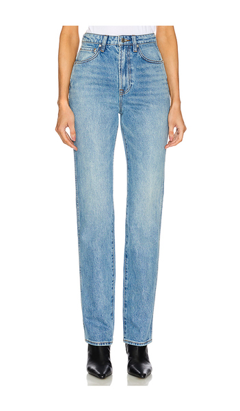  Grlfrnd Sara Super High Rise Slim Straight Jeans In Denim-medium. Taglia 26. Also In 23, 24, 25, 27, 28. 
