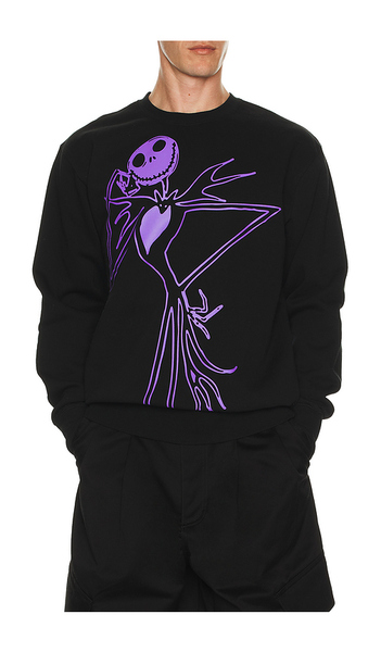  Huf X The Nightmare Before Christmas Jack Skellington Crew Sweatshirt In Black. Taglia S. Also In M, L. 