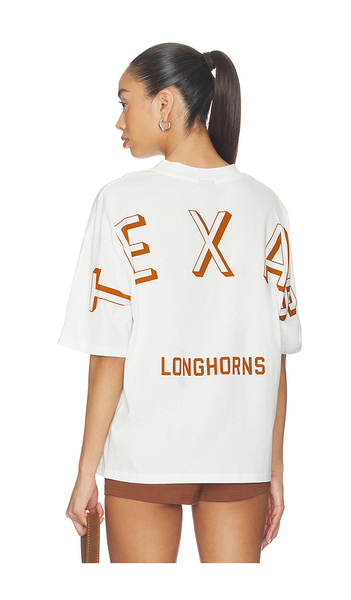  Hype And Vice The University Of Texas At Austin Football Oversized Tee In Burnt Orange In White. Taglia Xs. Also In S. 