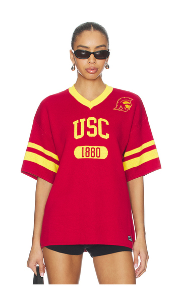 Hype And Vice University Of Southern California Knitted Jersey Tee In Red. Taglia Xs. Also In S, M, L, Xl. 