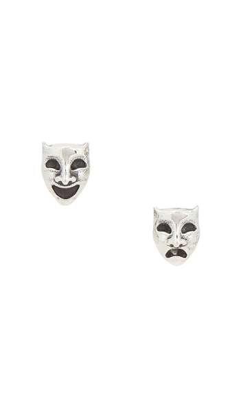  Maple Laugh Now Cry Later Earrings In Metallic Silver. 