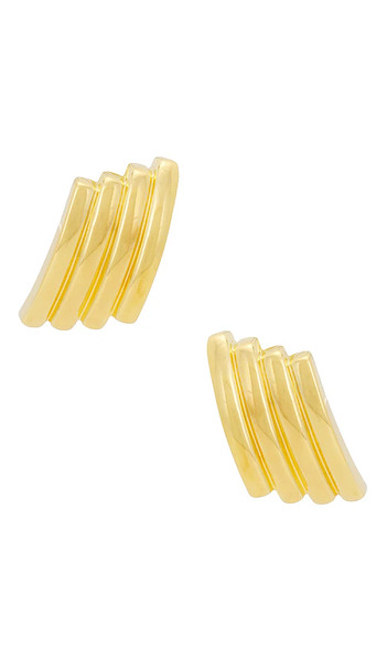 Mega Line Dance Earrings In Metallic Gold. 