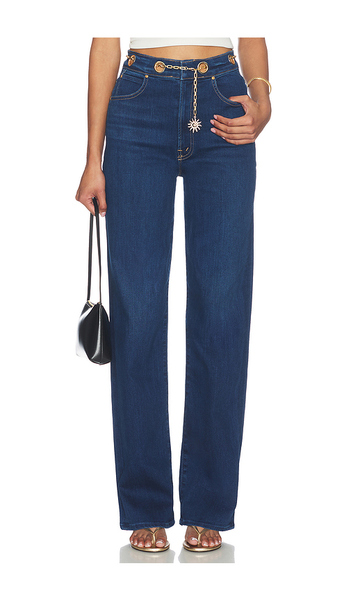  Mother The Off The Chain High Waisted Tunnel Vision Sneak Jeans In Blue. Taglia 23. Also In 24, 25, 26, 27, 28, 29, 30, 31, 32, 33. 