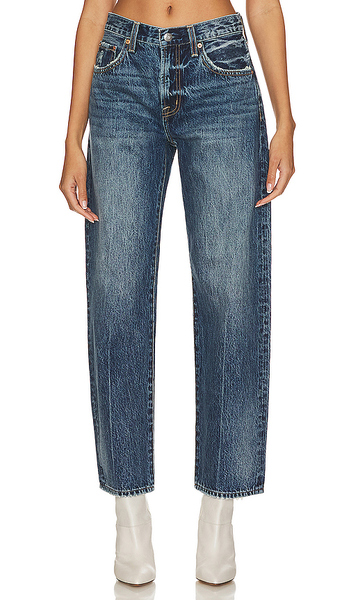  Pistola Lexi Mid Rise Relaxed Straight Jeans In Denim-dark. Taglia 26. Also In 24, 25, 27, 28, 29, 30, 31. 