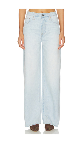  Pistola Tate High Rise Bowed Wide Leg Jeans In Blue. Taglia 24. Also In 25, 26, 27, 28, 29, 30, 31, 32, 33. 