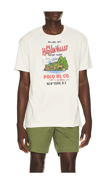  Polo Ralph Lauren Jersey Knit Print Hudson Valley T-shirt In White. Taglia S. Also In M. 