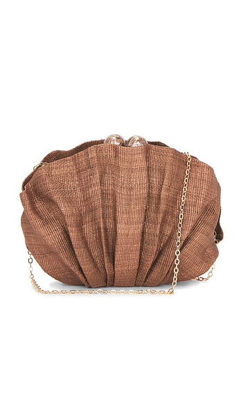  Poolside The Origami Shell Clutch In Cognac. 