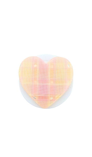  Solar Eclipse Hand-painted Plaid Heart Grip Charm In Pink. 