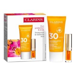  Clarins Clarins - Protection & Radiance Duo - Pelle Protetta, Labbra Nutrite E Sublimate - Vp Recruitment Ypss & Make Up Set - Donna 