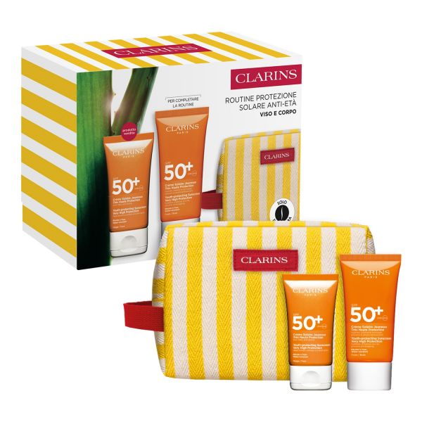  Clarins Clarins - Routine Protezione Solare - Cofanetto Solare Viso & Corpo - Solaire Value Set Sun Face 26 - Donna 