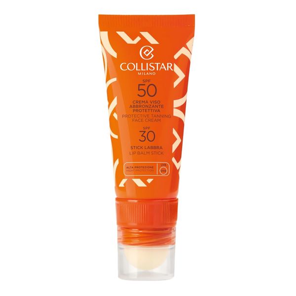  Collistar Collistar - Crema Viso Abbronzante Protettiva & Stick Labbra - Solare Viso Prorettivo - Crema Viso Spf50+stick Labbra Spf30 - Donna 