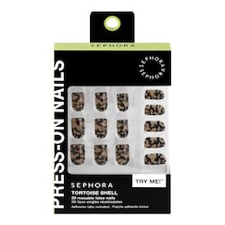  Sephora Collection Sephora Collection - Kit Unghie Finte Riutilizzabili, Patch Adesivi - Effetto Gel Professionale - Press-on Nails- 25 Tortoise Shell - Donna 