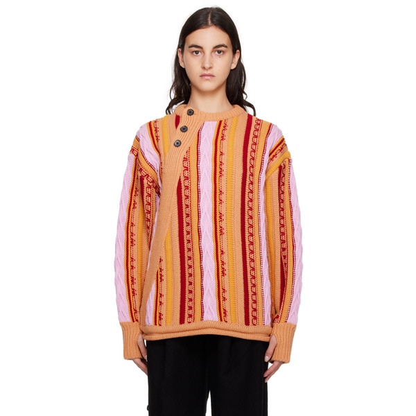  Ader Error Orange Buttoned Sweater 