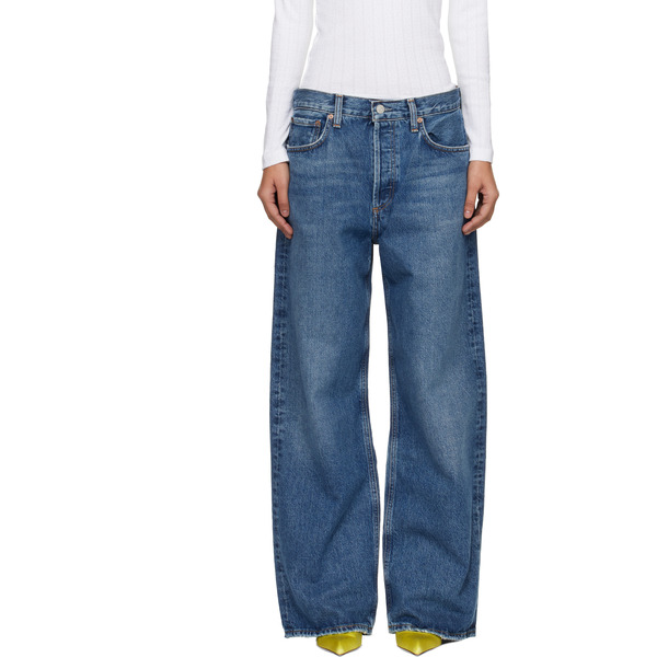  Agolde Blue Low Slung Baggy Jeans 