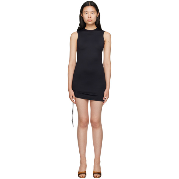  Binya Black Drawstring Minidress 