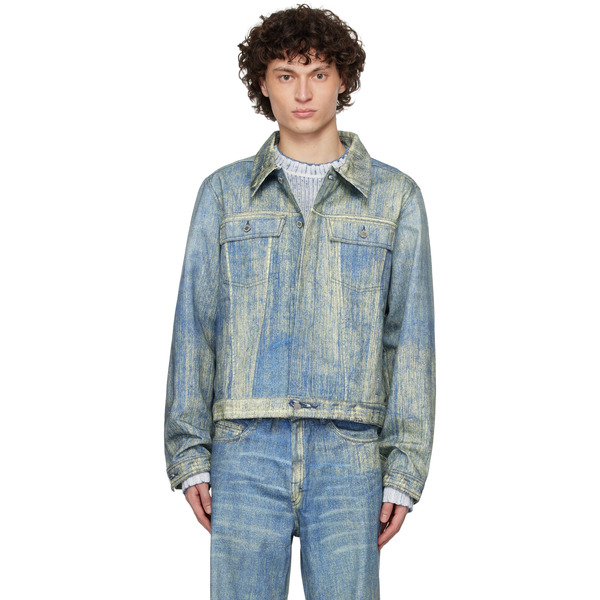  Camperlab Blue Paint Print Denim Jacket 